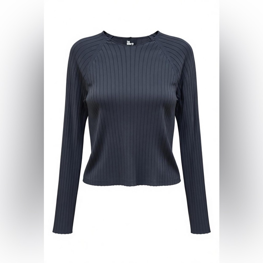 The Kooples Black Ribbed Long Sleeve Top